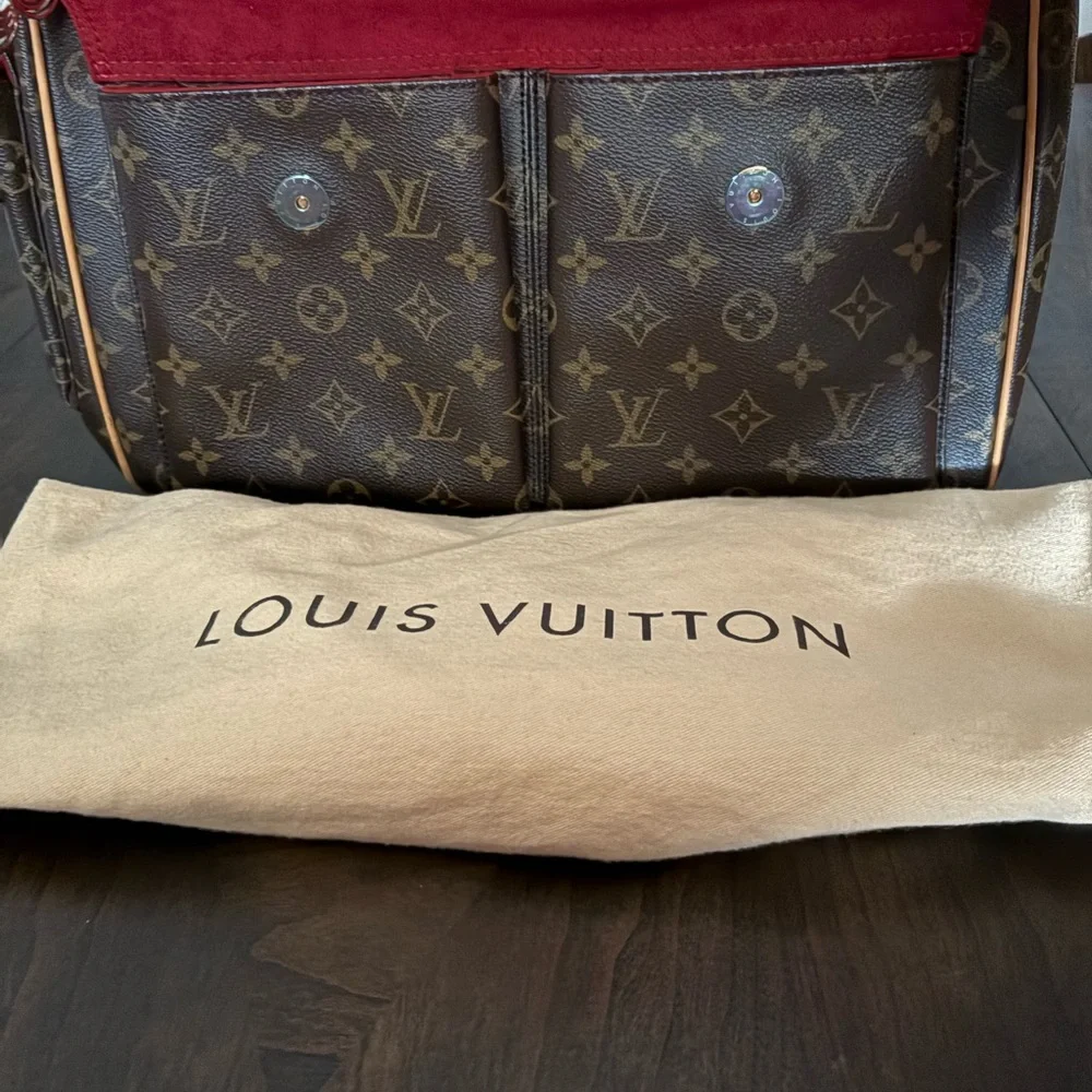 Louis Vuitton Brown Monogram Briefcase with Tan Accents